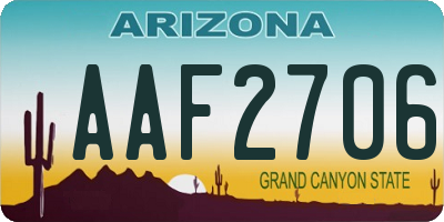 AZ license plate AAF2706