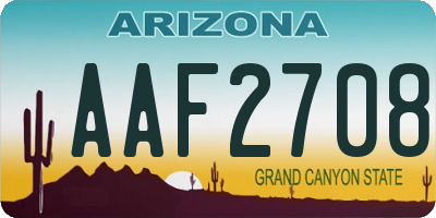 AZ license plate AAF2708