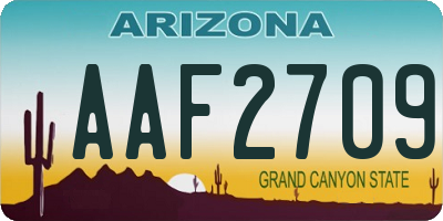 AZ license plate AAF2709