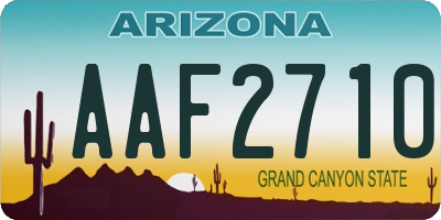 AZ license plate AAF2710