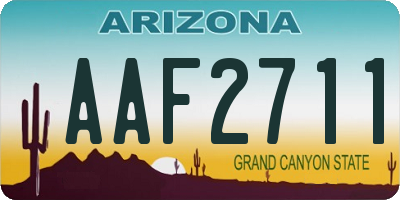 AZ license plate AAF2711