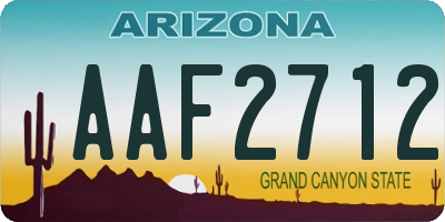 AZ license plate AAF2712