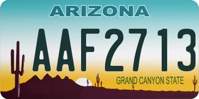 AZ license plate AAF2713