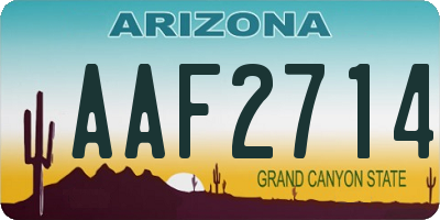 AZ license plate AAF2714