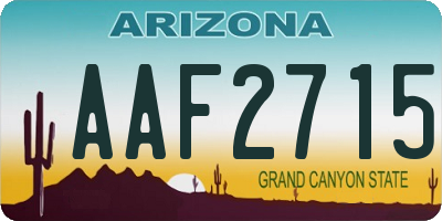 AZ license plate AAF2715