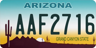 AZ license plate AAF2716