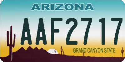 AZ license plate AAF2717