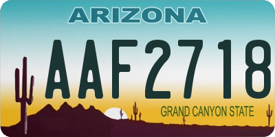 AZ license plate AAF2718