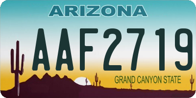 AZ license plate AAF2719