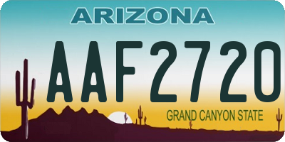 AZ license plate AAF2720