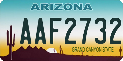 AZ license plate AAF2732