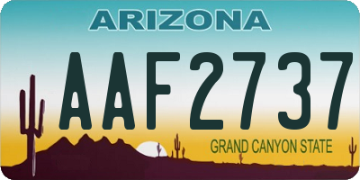 AZ license plate AAF2737
