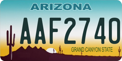 AZ license plate AAF2740