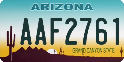 AZ license plate AAF2761