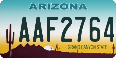 AZ license plate AAF2764