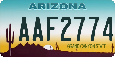 AZ license plate AAF2774
