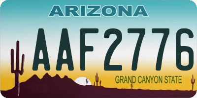 AZ license plate AAF2776