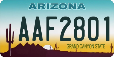 AZ license plate AAF2801