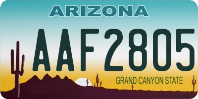 AZ license plate AAF2805