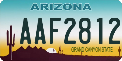 AZ license plate AAF2812