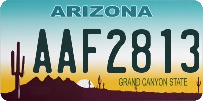 AZ license plate AAF2813