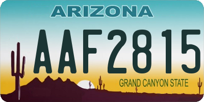 AZ license plate AAF2815