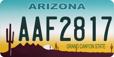 AZ license plate AAF2817