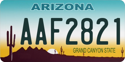 AZ license plate AAF2821