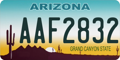 AZ license plate AAF2832