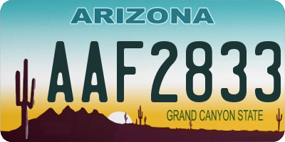 AZ license plate AAF2833