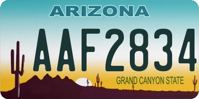 AZ license plate AAF2834