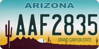 AZ license plate AAF2835