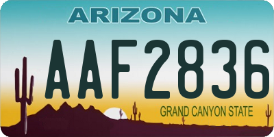 AZ license plate AAF2836