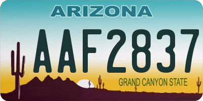 AZ license plate AAF2837