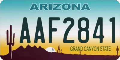 AZ license plate AAF2841