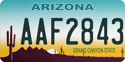 AZ license plate AAF2843