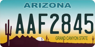 AZ license plate AAF2845