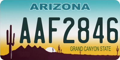 AZ license plate AAF2846