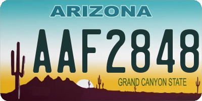 AZ license plate AAF2848