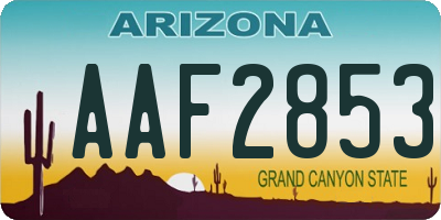 AZ license plate AAF2853