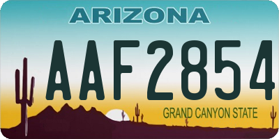 AZ license plate AAF2854