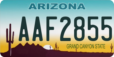 AZ license plate AAF2855