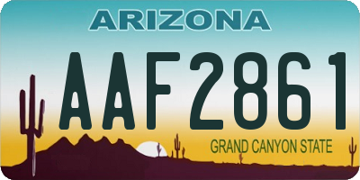 AZ license plate AAF2861