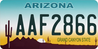 AZ license plate AAF2866