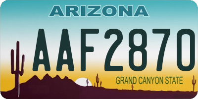 AZ license plate AAF2870