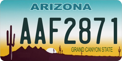 AZ license plate AAF2871