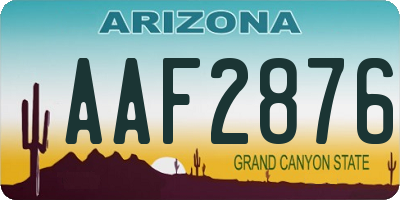 AZ license plate AAF2876