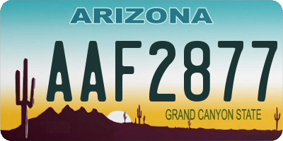 AZ license plate AAF2877