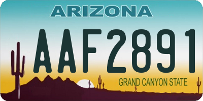 AZ license plate AAF2891
