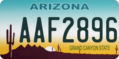 AZ license plate AAF2896